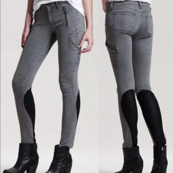 Rag & Bone Rally Cargo Skinny Jeans Washed Black Size 26 - Picture 11 of 12